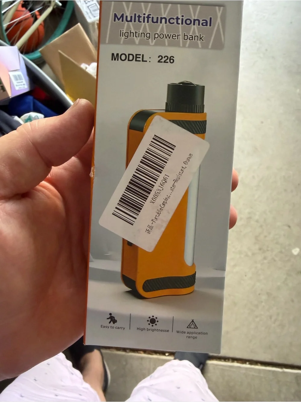 Orange Multifunctional Lighting Power Bank Model 226 - Portable Charger